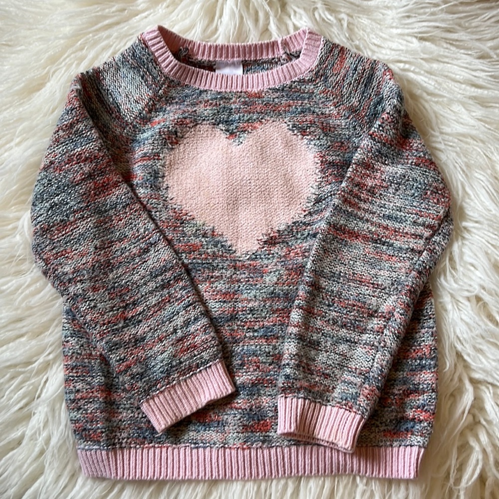 Cat & Jack Crewneck Pullover Heart Sweater